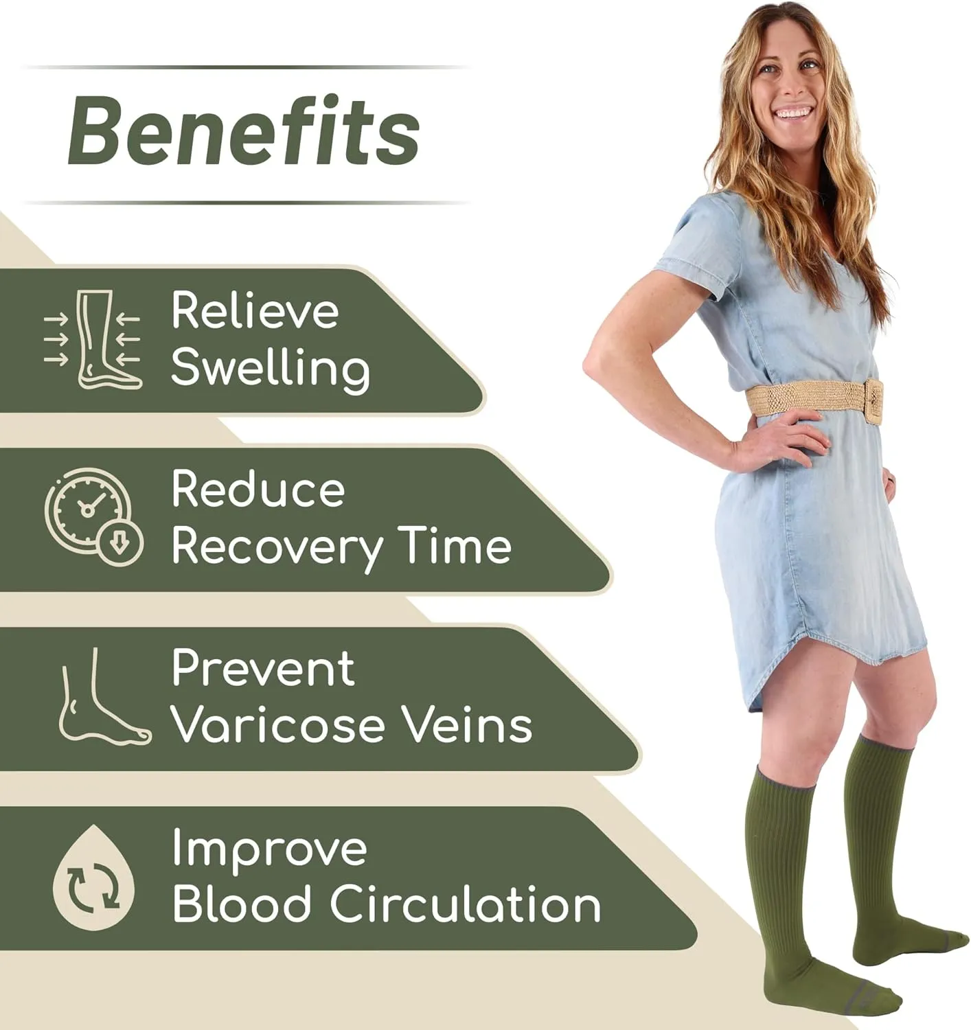 Compression Socks (20-30 mmHg Support) for Men & Women - Best Graduated Compression Stockings for Travel, Athletes, & Nurses