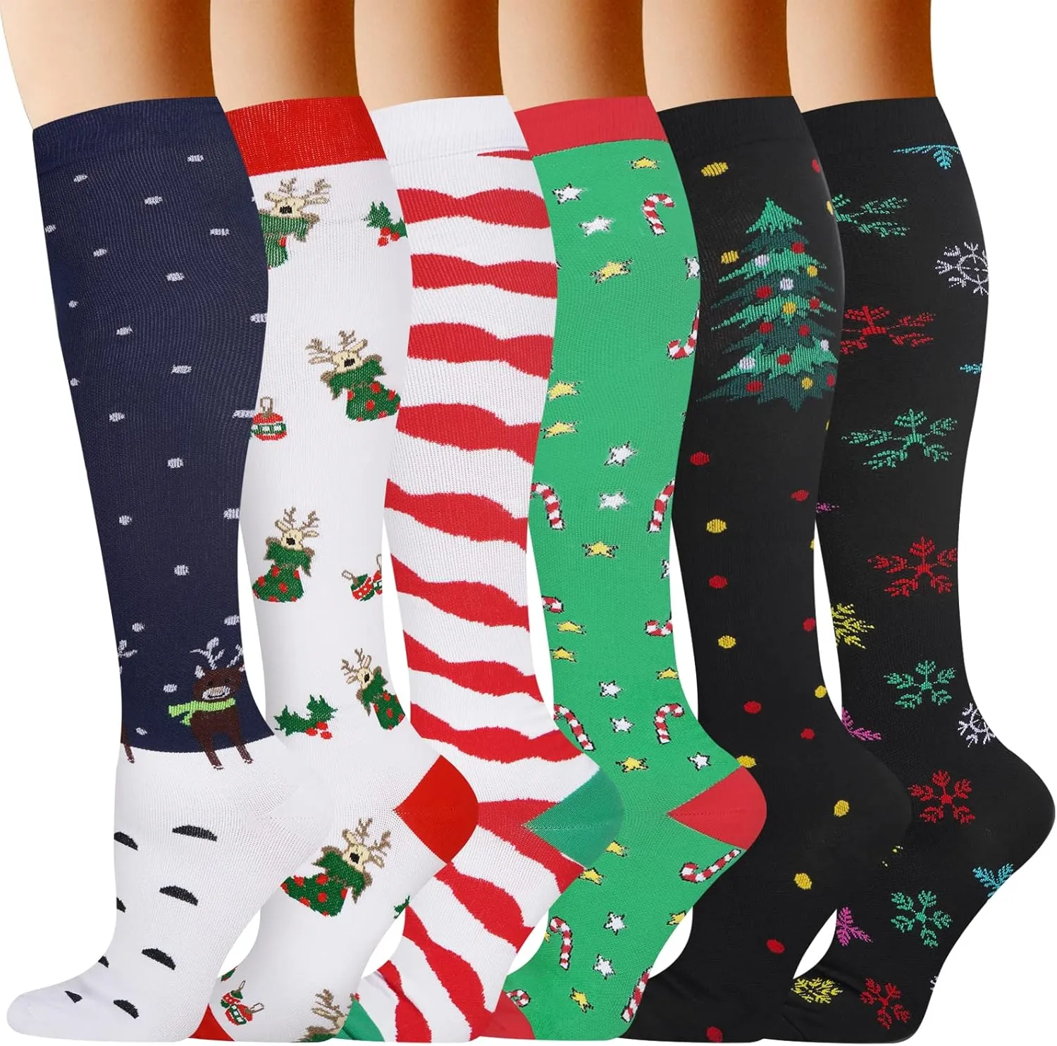 Compression Socks for Women Men Circulation, Knee High Compression Socks 15-20mmHg for Nurse, Running Athletic