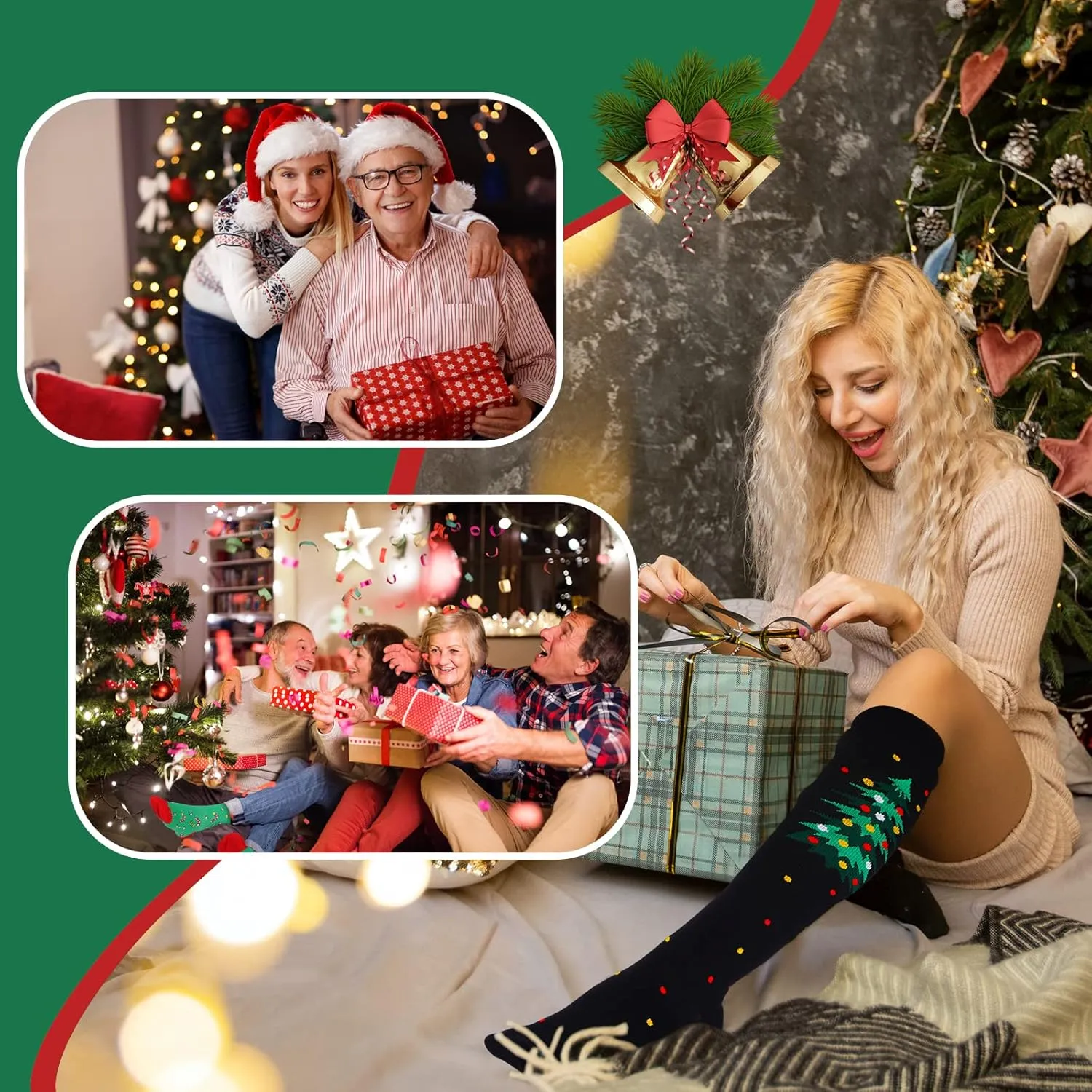Compression Socks for Women Men Circulation, Knee High Compression Socks 15-20mmHg for Nurse, Running Athletic