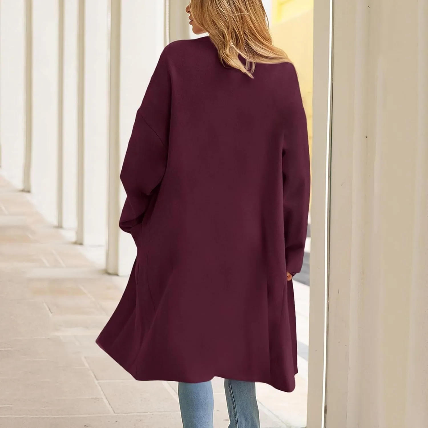 cooki Winter Coats for Women 2023 Trendy Wool Coat Long Cardigan Jacket for Women Lightweight Open Front Jacket Coat Outwear