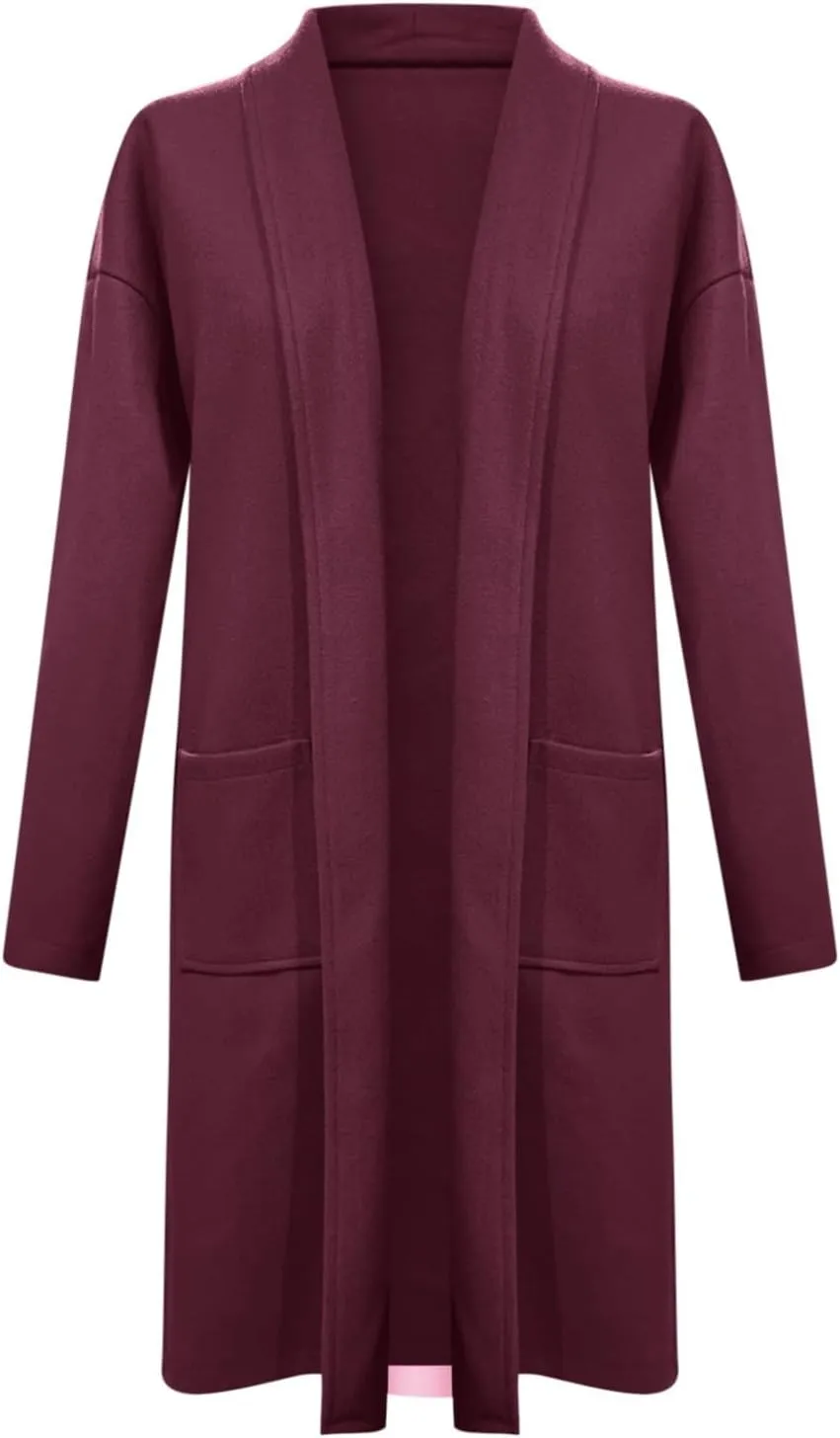 cooki Winter Coats for Women 2023 Trendy Wool Coat Long Cardigan Jacket for Women Lightweight Open Front Jacket Coat Outwear