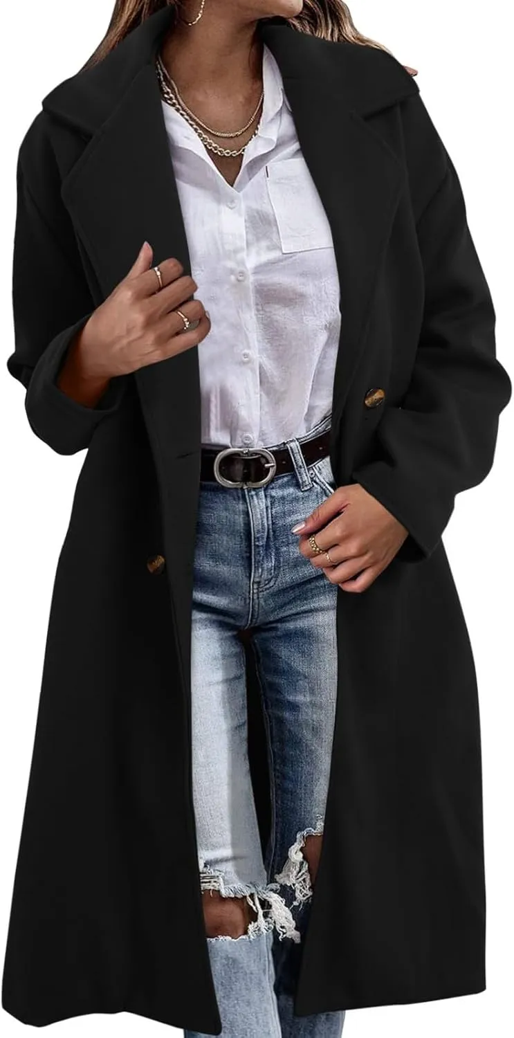 cooki Winter Coats for Women 2023 Trendy Wool Coat Women Fleece Winter Jackets Double Breasted Long Thick Warm Trench Coats