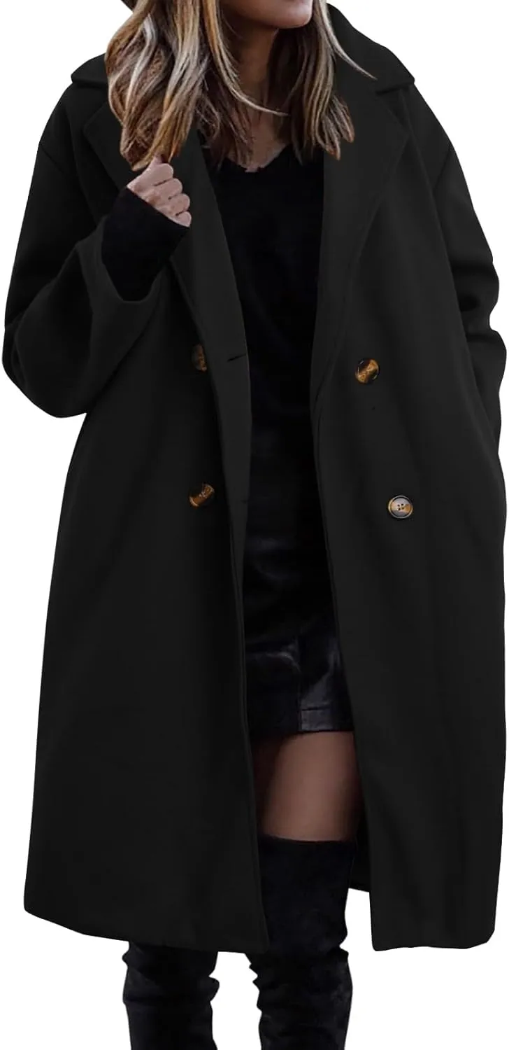 cooki Winter Coats for Women 2023 Trendy Wool Coat Women Fleece Winter Jackets Double Breasted Long Thick Warm Trench Coats