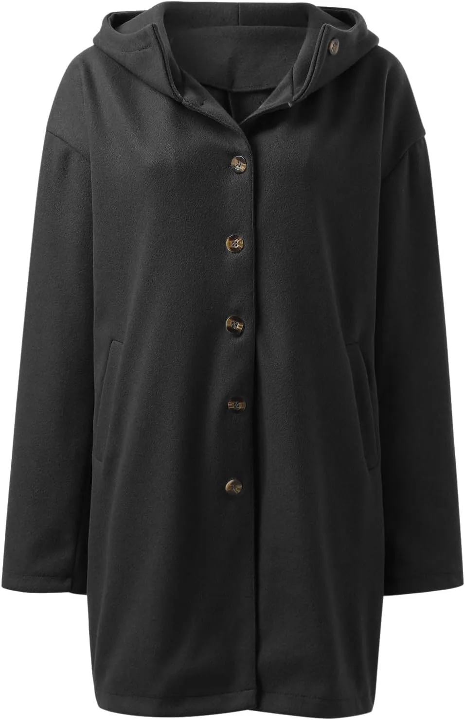 cooki Wool Coats for Women Long Women Fuzzy Fleece Winter Cardigan Jackets Trench Coats Lapel Collar Button Down Peacoat