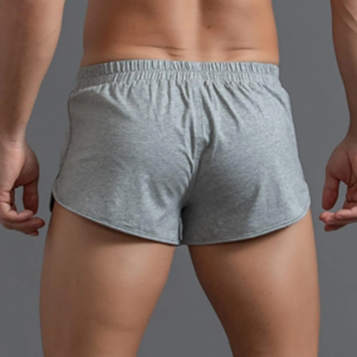 Cotton Boxer Briefs for Men Breathable High Waisted Lightweight Sexy Beach Underwear Stretch Comfortable Soft Pouch Trunks