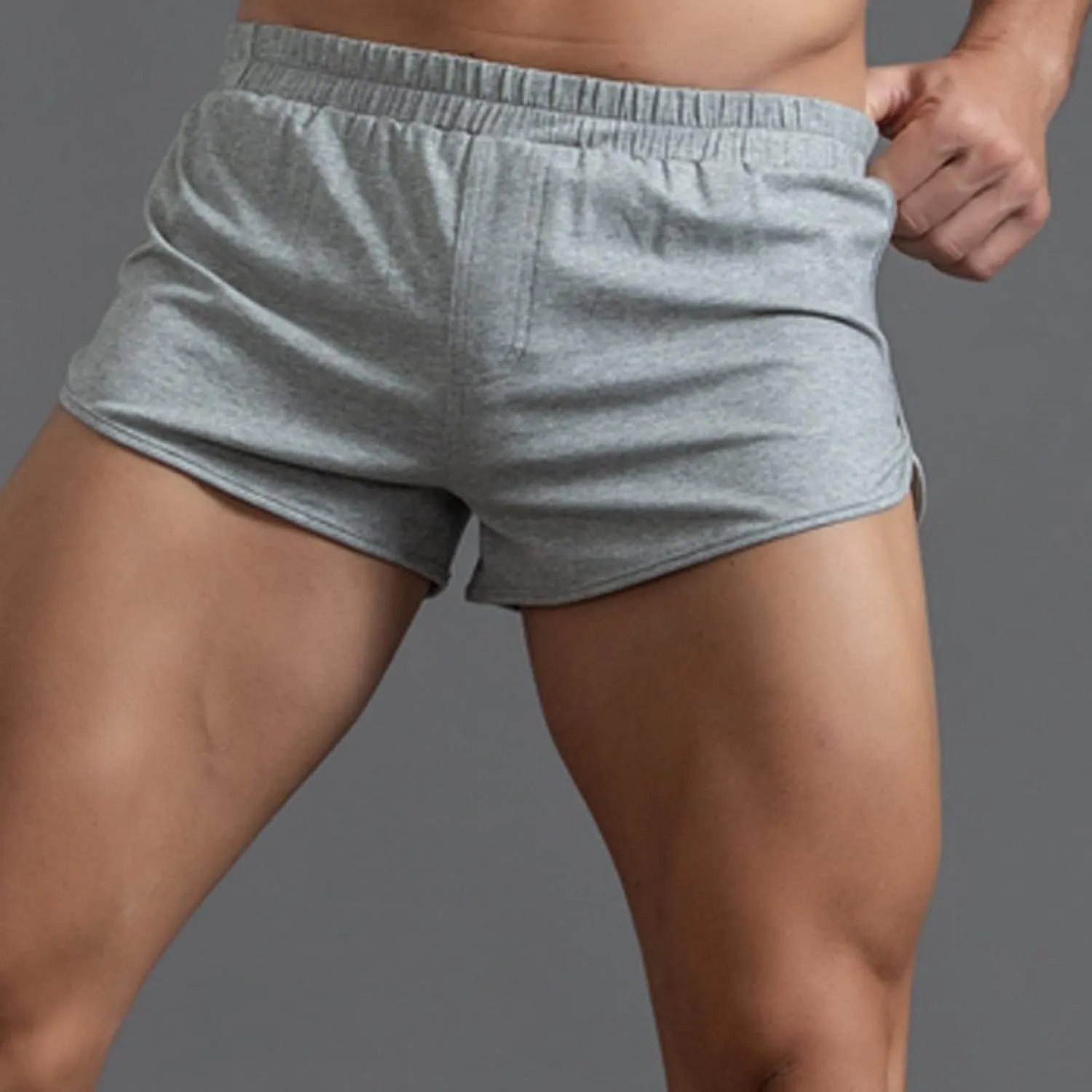 Cotton Boxer Briefs for Men Breathable High Waisted Lightweight Sexy Beach Underwear Stretch Comfortable Soft Pouch Trunks