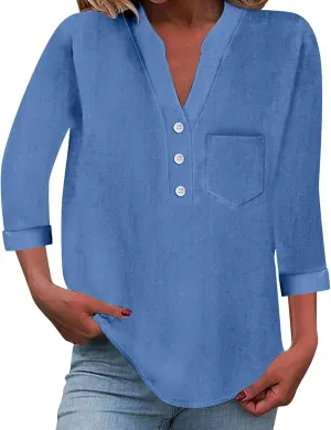Cotton Linen Shirts for Women 2025 Summer Button Down Tops Short Sleeve Casual Blouses Oversized Tshirts