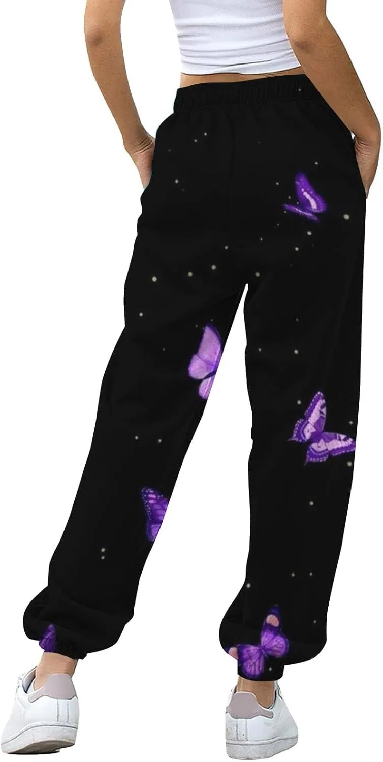 Cotton Pants for Women 2024 Pants Workout High Waisted Yoga Pants with Pockets Ladies Petite Sweatpants Joggers for