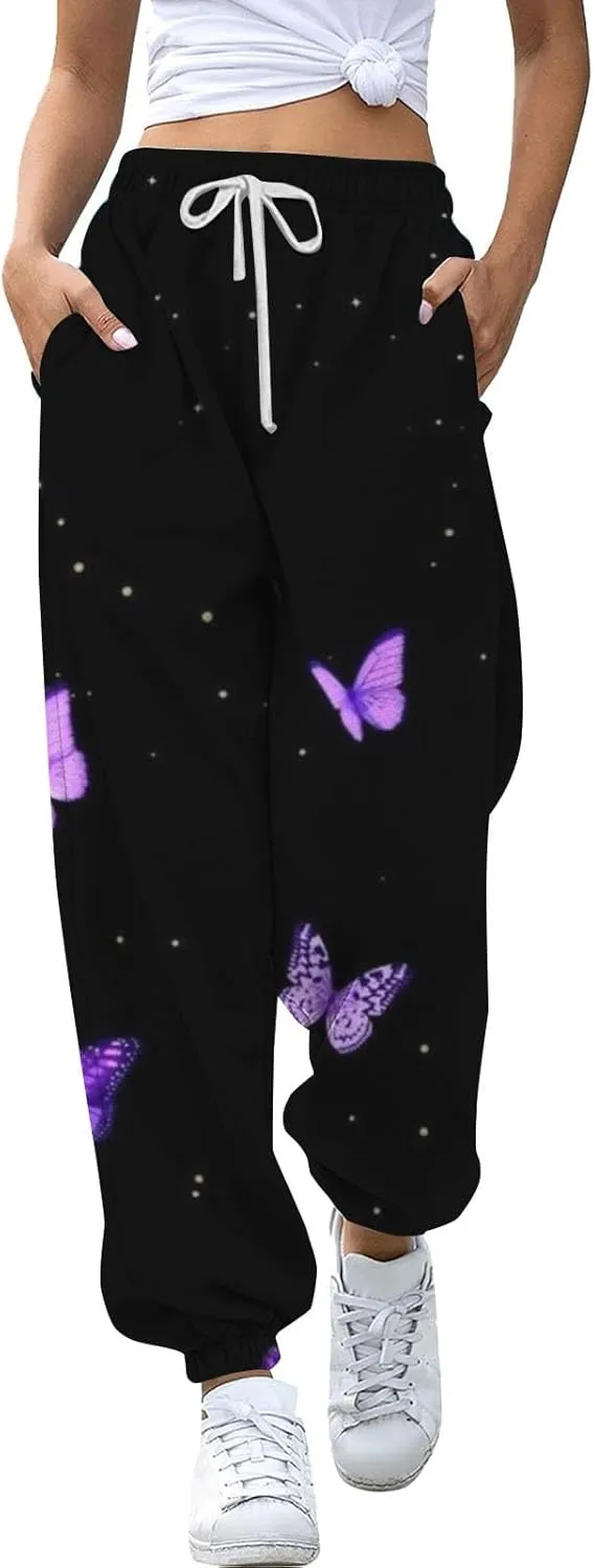 Cotton Pants for Women 2024 Pants Workout High Waisted Yoga Pants with Pockets Ladies Petite Sweatpants Joggers for