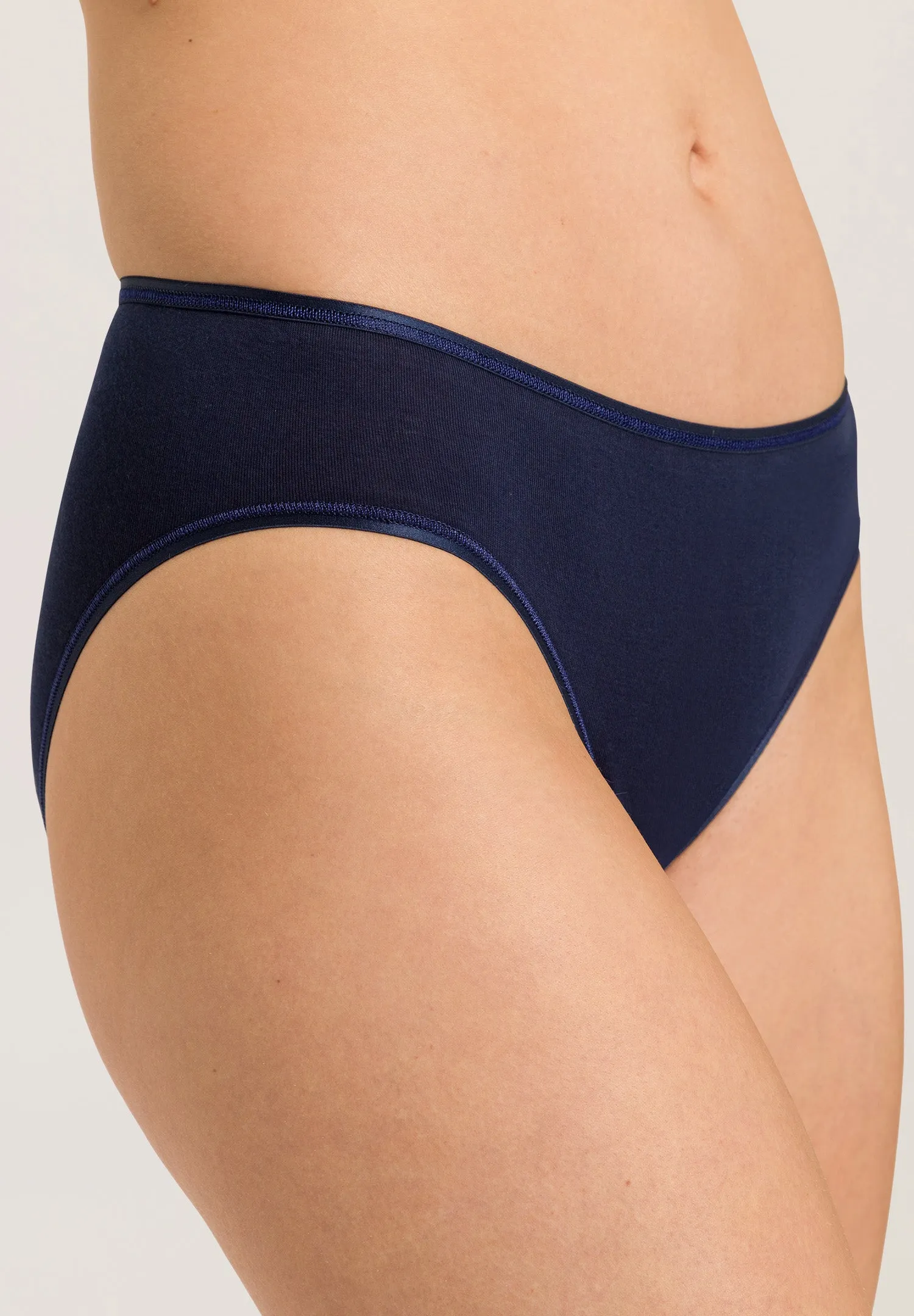 Cotton Seamless Cotton Hi-Cut Full Brief | Deep Navy 71626-1610