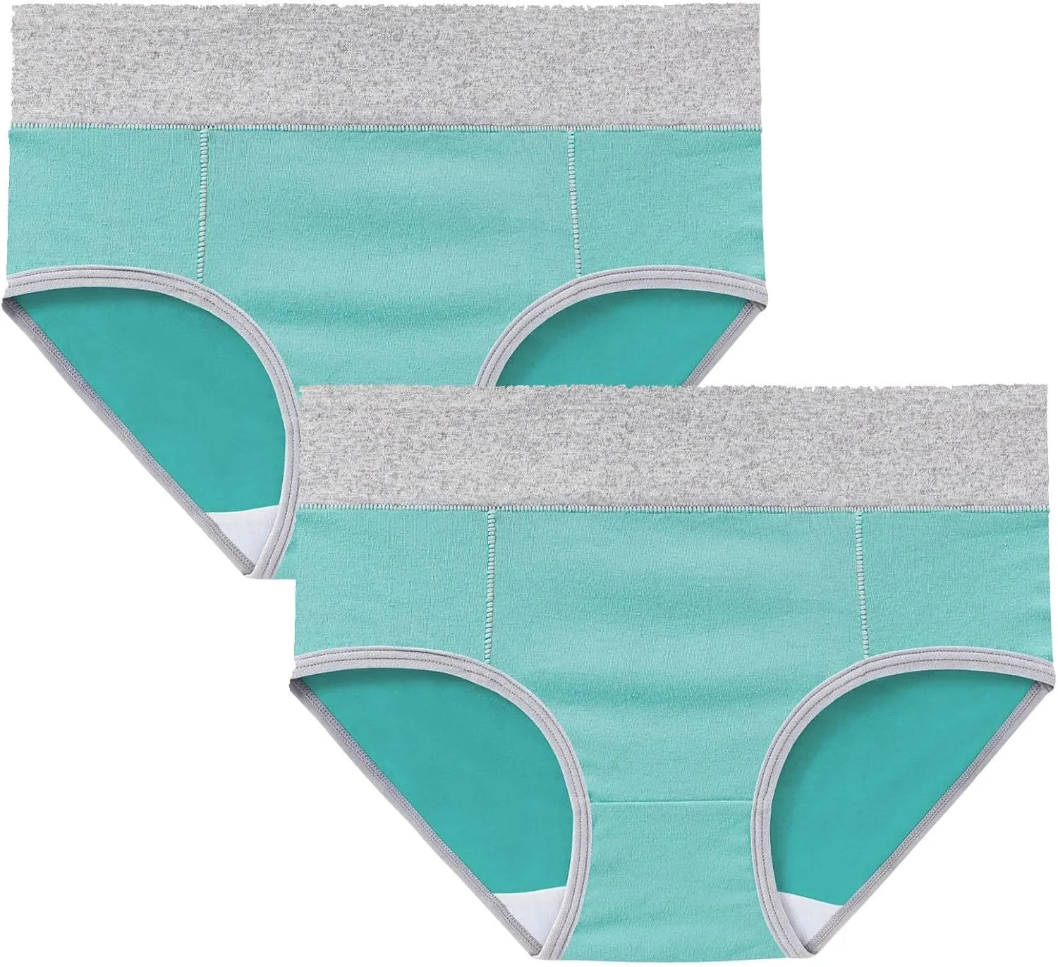 Cotton Underwear for Women High Waist Panties Full Coverage Briefs Soft Strech Ladies Breathable Panties-2 Pack