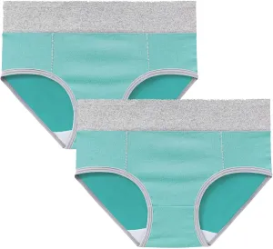 Cotton Underwear for Women High Waist Panties Full Coverage Briefs Soft Strech Ladies Breathable Panties-2 Pack