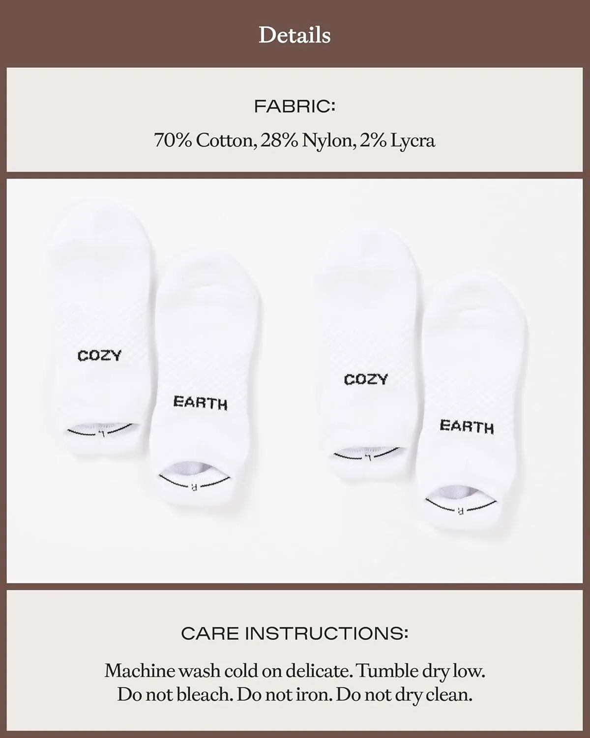 Cozy Earth Essential Ankle Socks for Women and Men – Soft Cotton Socks 2 Pack Set – Blister Cushion, Heel & Arch Support