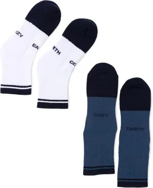 Cozy Earth Essential Quarter Socks for Women and Men – Soft Mercerized Cotton Crew Socks 2-Pack Set – Heel & Arch Support