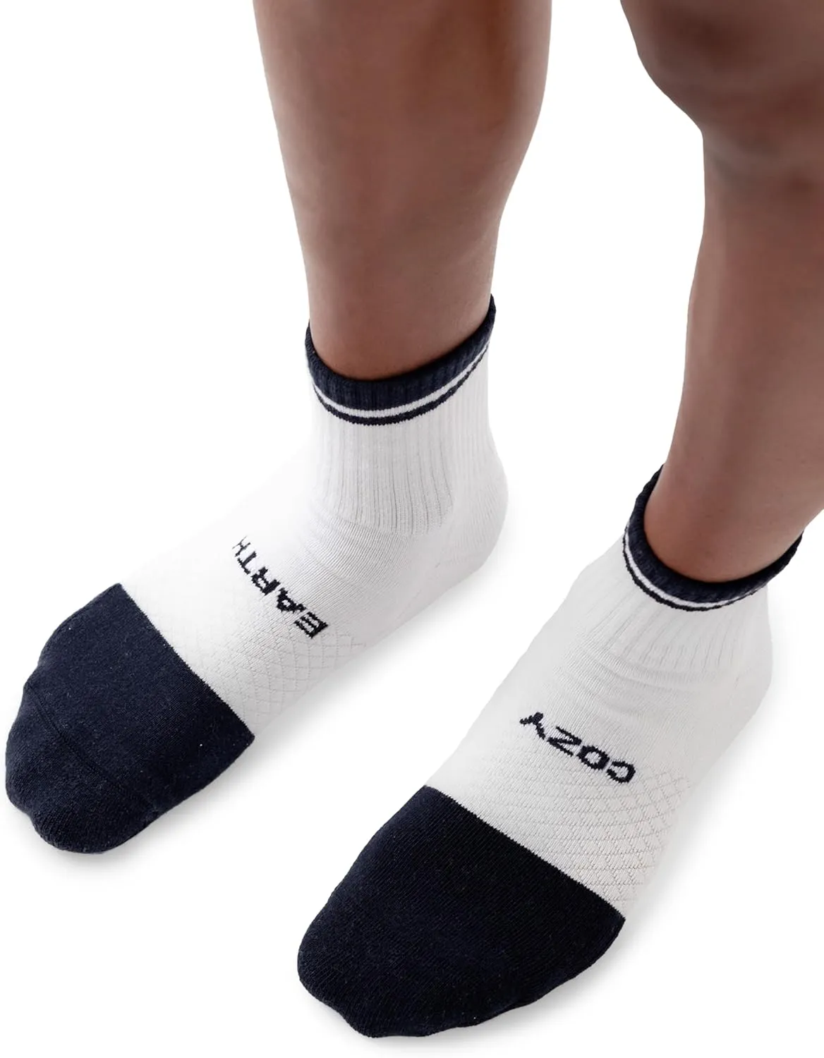 Cozy Earth Essential Quarter Socks for Women and Men – Soft Mercerized Cotton Crew Socks 2-Pack Set – Heel & Arch Support