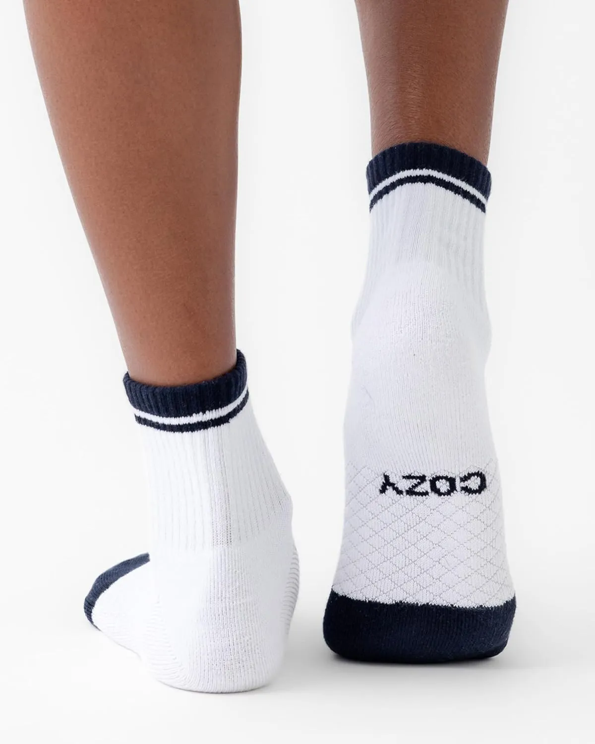 Cozy Earth Essential Quarter Socks for Women and Men – Soft Mercerized Cotton Crew Socks 2-Pack Set – Heel & Arch Support