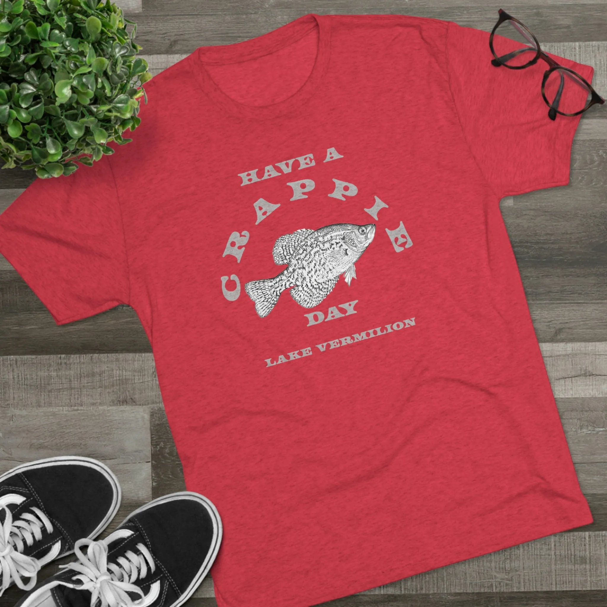 Crappie Day - Lake Vermilion - Light Graphic - Unisex Tri-Blend Crew Tee