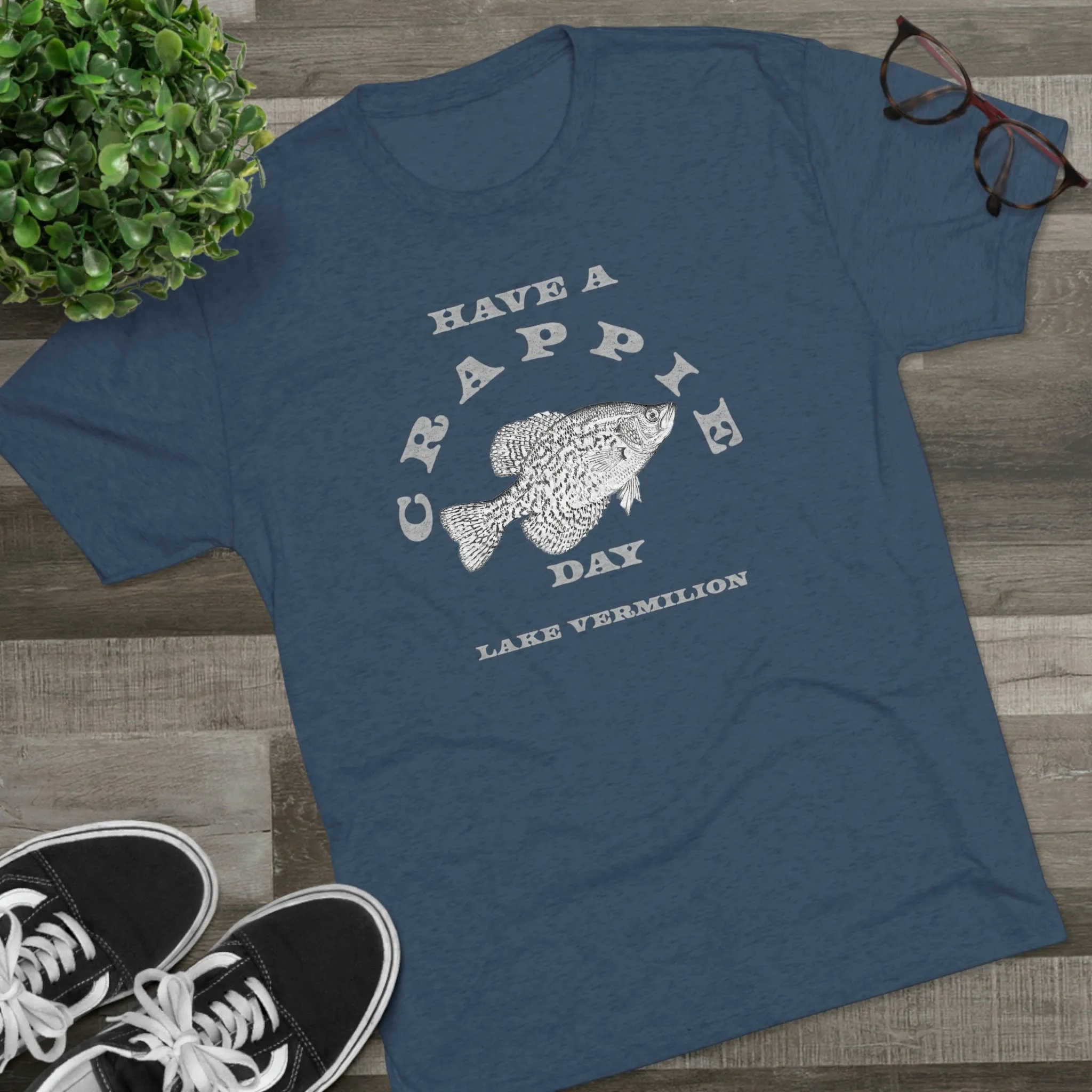 Crappie Day - Lake Vermilion - Light Graphic - Unisex Tri-Blend Crew Tee