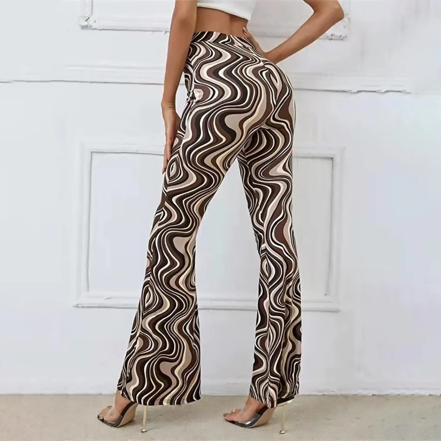 Crazy Yoga Leggings for Women Flared Pants Fitness Yoga Pants Fold Over Leggings for Women High Waist Yoga Pants