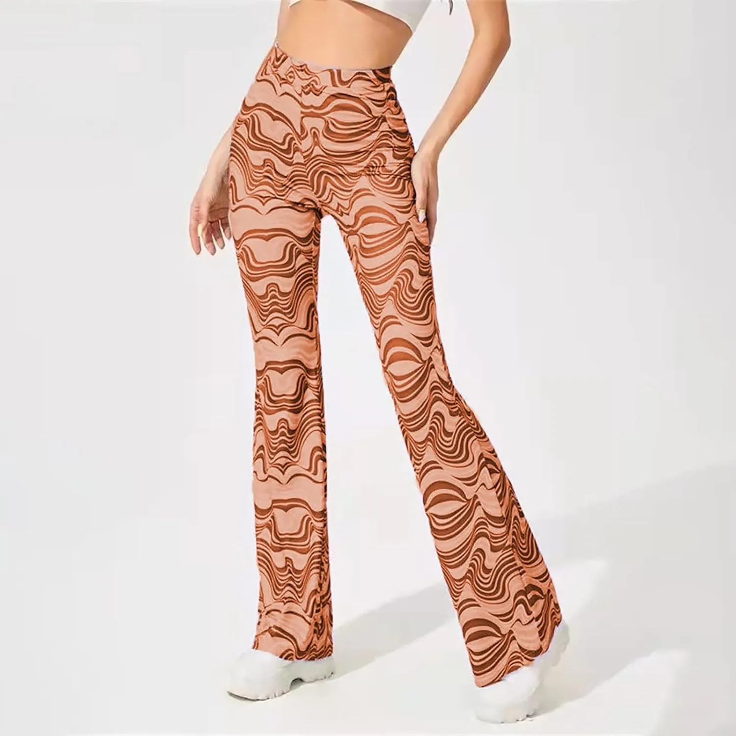 Crazy Yoga Leggings for Women Flared Pants Fitness Yoga Pants Fold Over Leggings for Women High Waist Yoga Pants