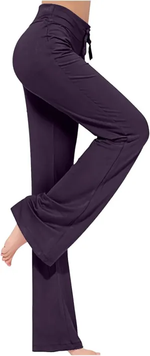 Crazy Yoga Leggings for Women Flared Pants Fitness Yoga Pants Fold Over Leggings for Women High Waist Yoga Pants