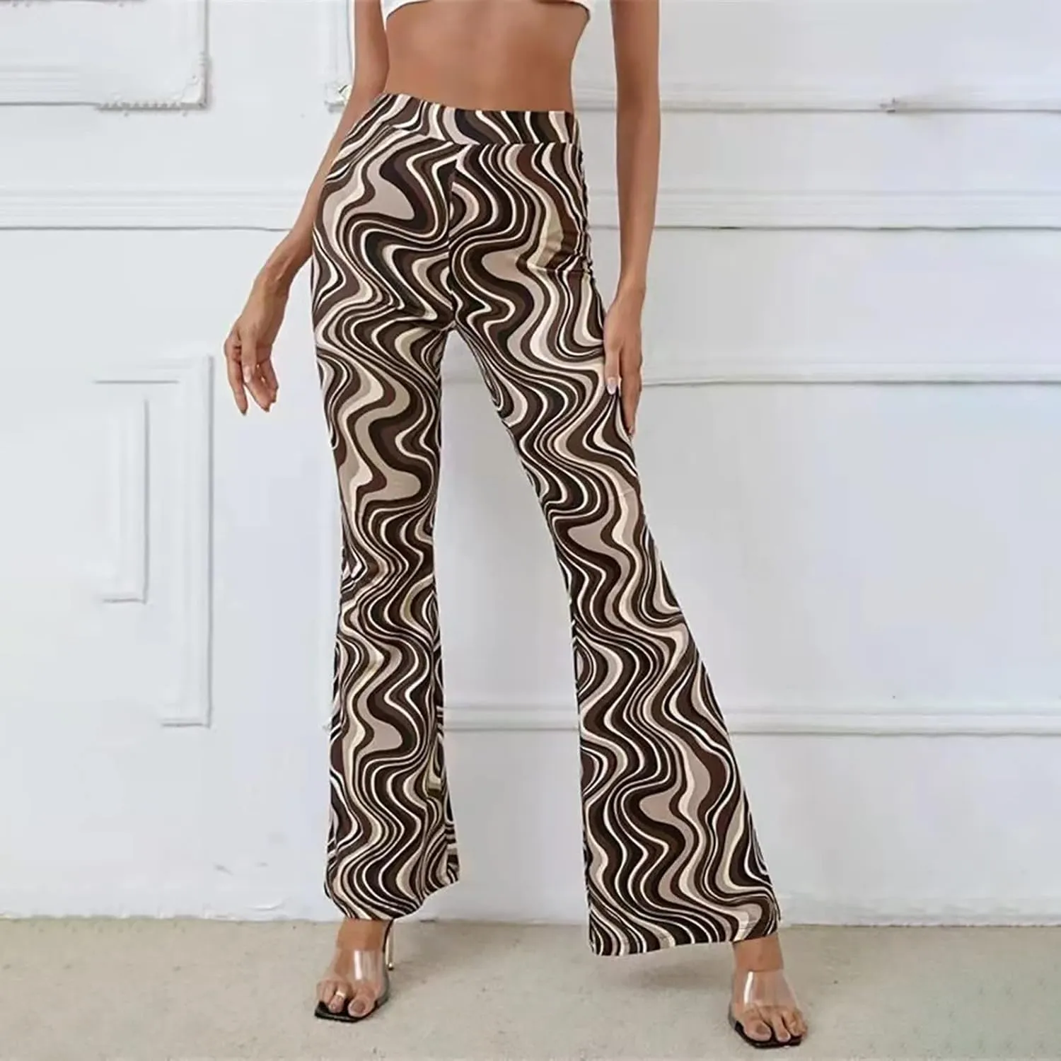 Crazy Yoga Leggings for Women Flared Pants Fitness Yoga Pants Fold Over Leggings for Women High Waist Yoga Pants