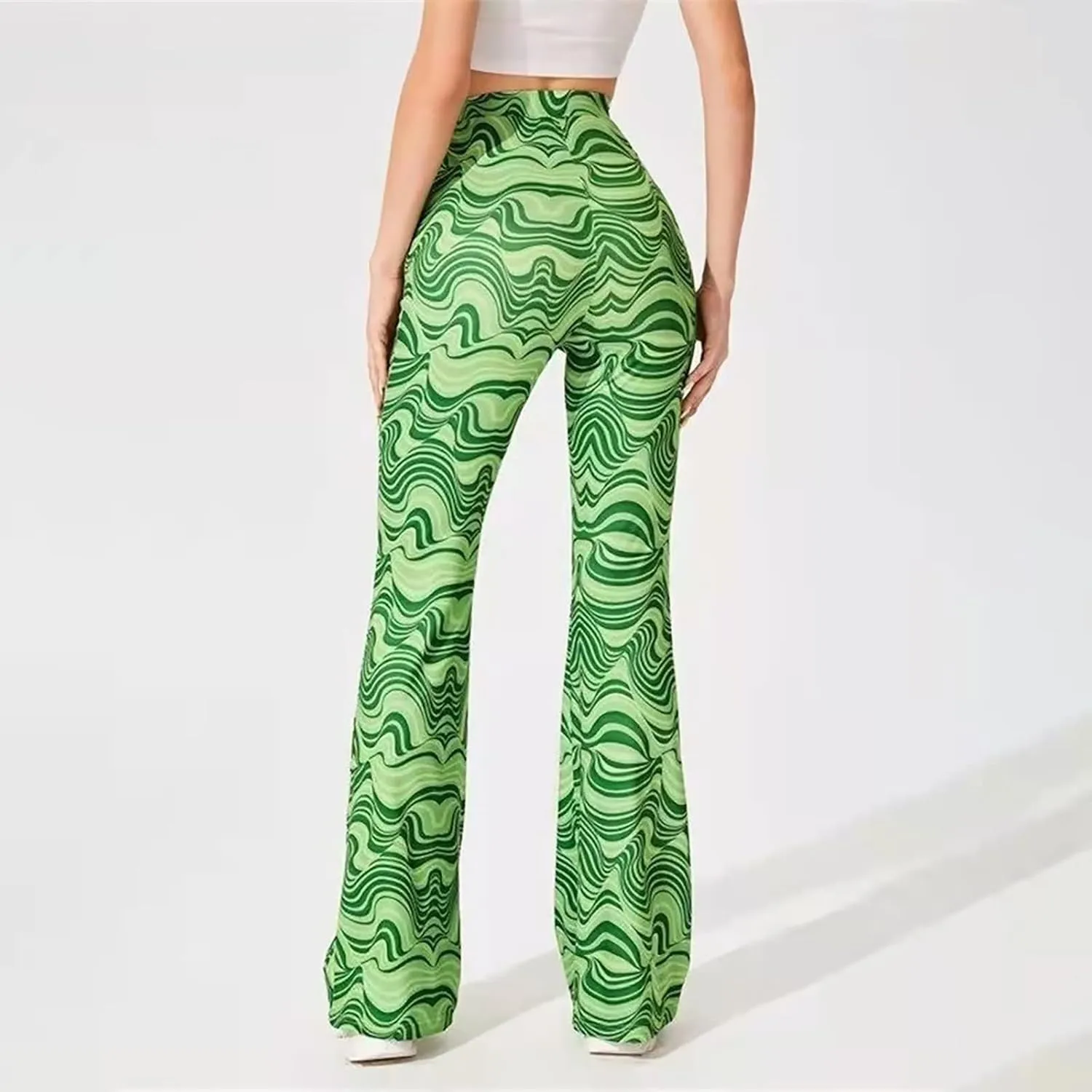 Crazy Yoga Leggings for Women Flared Pants Fitness Yoga Pants Fold Over Leggings for Women High Waist Yoga Pants