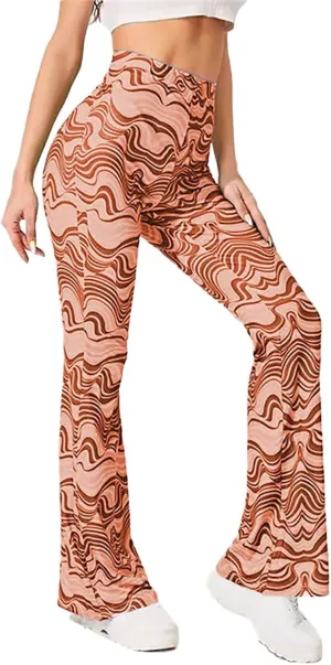 Crazy Yoga Leggings for Women Flared Pants Fitness Yoga Pants Fold Over Leggings for Women High Waist Yoga Pants