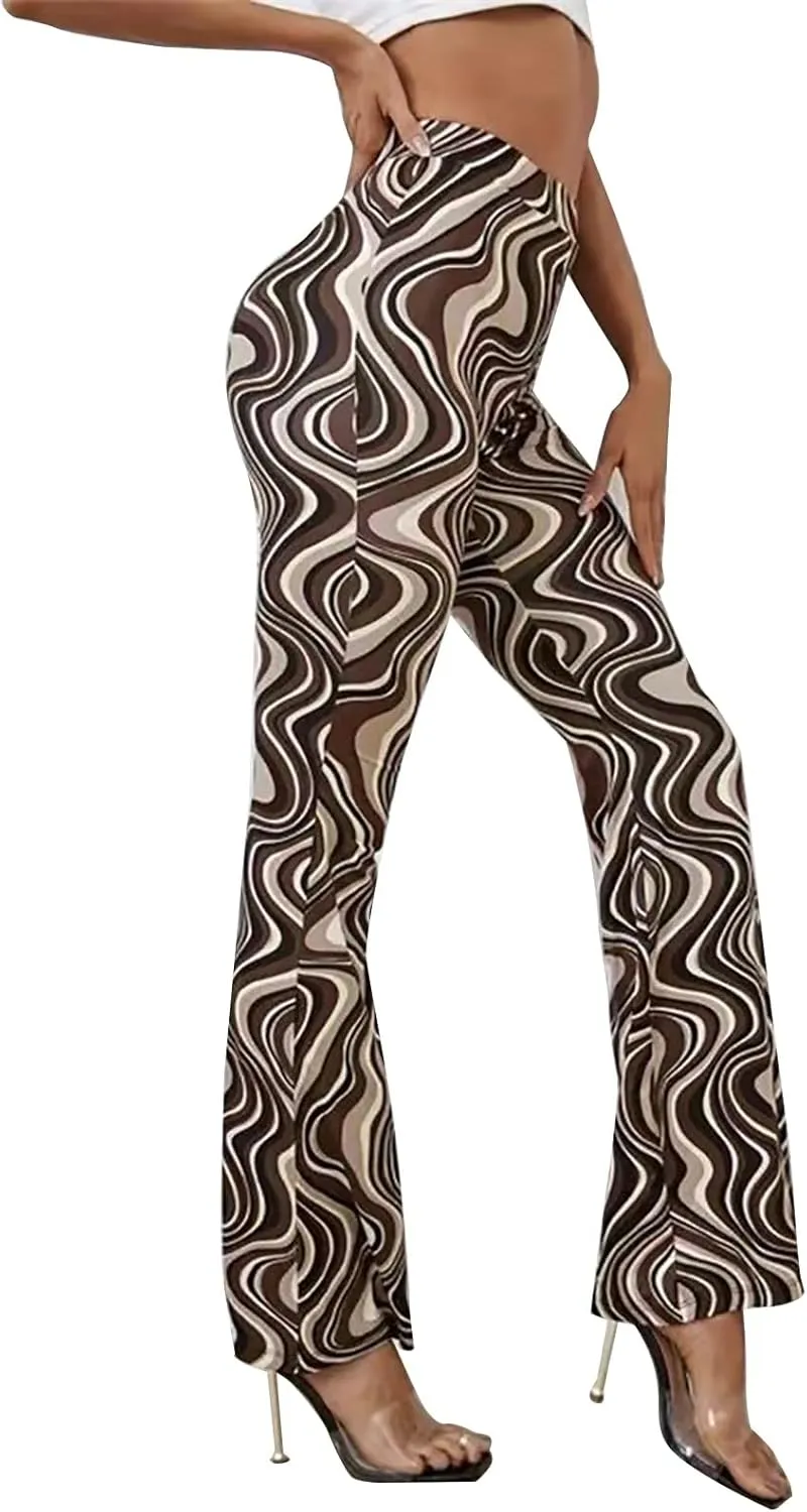 Crazy Yoga Leggings for Women Flared Pants Fitness Yoga Pants Fold Over Leggings for Women High Waist Yoga Pants