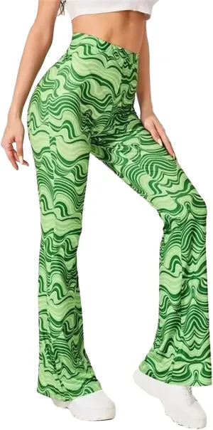 Crazy Yoga Leggings for Women Flared Pants Fitness Yoga Pants Fold Over Leggings for Women High Waist Yoga Pants