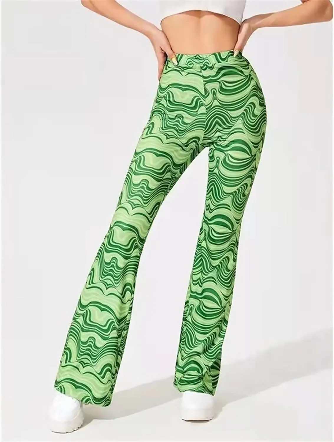 Crazy Yoga Leggings for Women Flared Pants Fitness Yoga Pants Fold Over Leggings for Women High Waist Yoga Pants