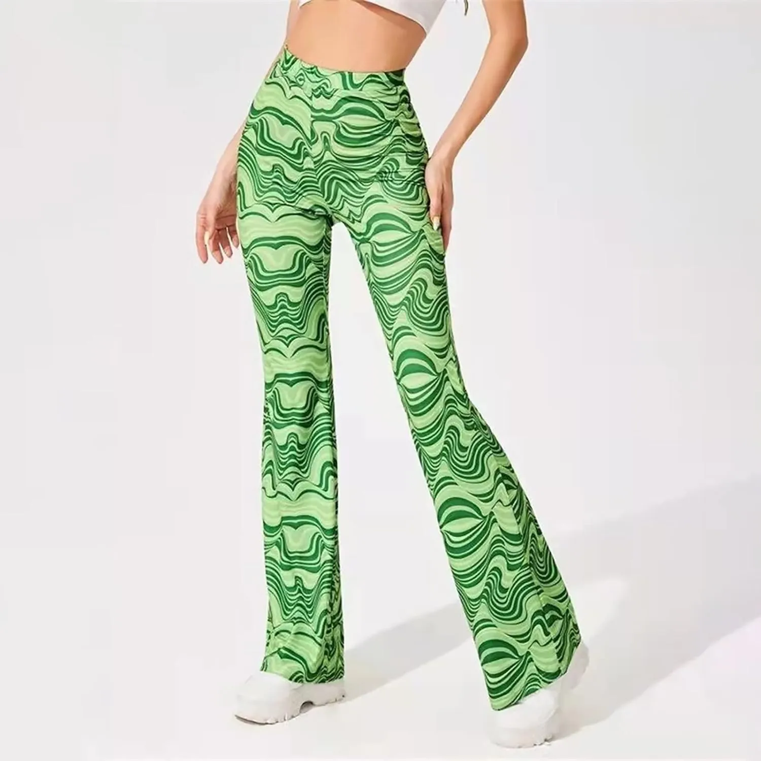 Crazy Yoga Leggings for Women Flared Pants Fitness Yoga Pants Fold Over Leggings for Women High Waist Yoga Pants
