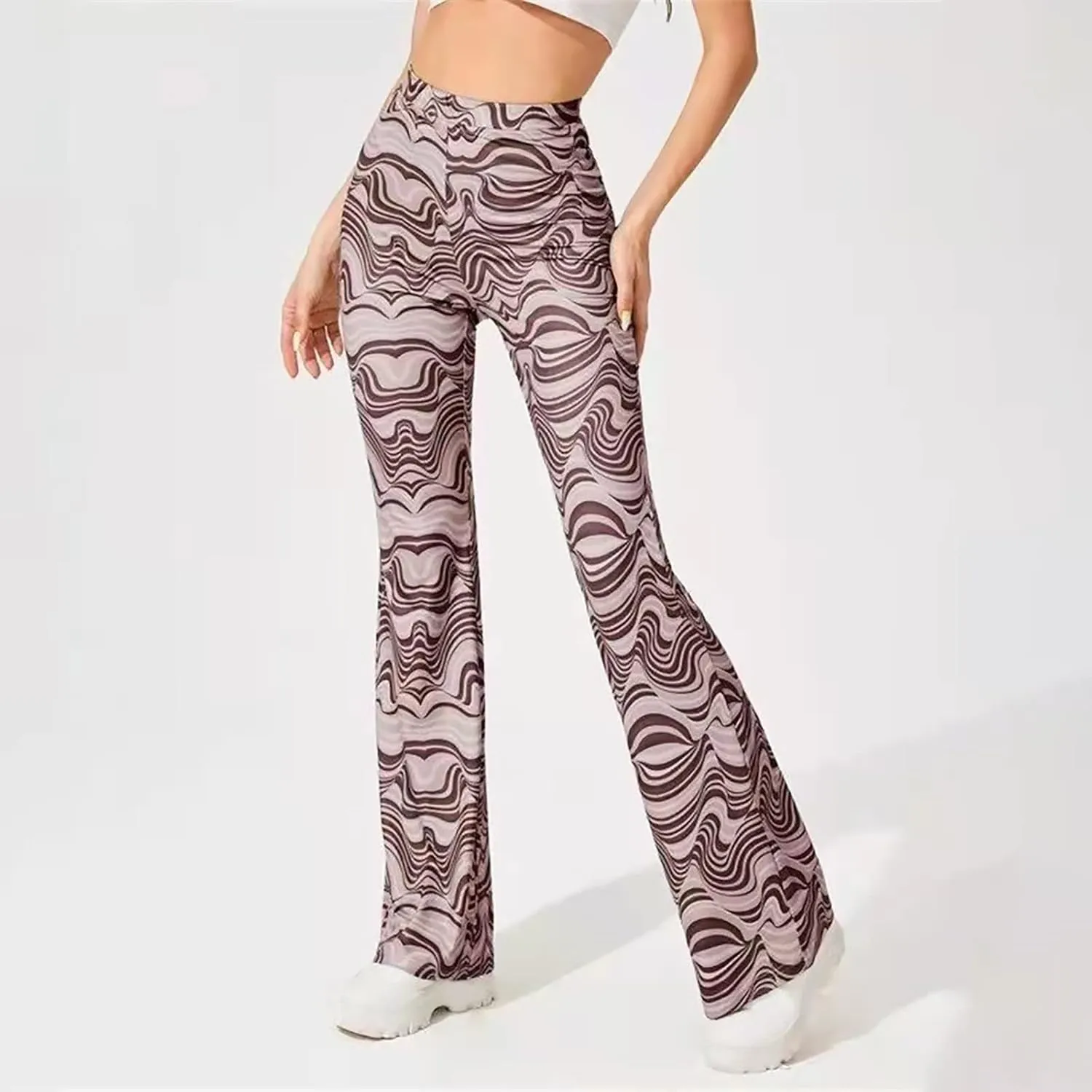 Crazy Yoga Leggings for Women Flared Pants Fitness Yoga Pants Fold Over Leggings for Women High Waist Yoga Pants