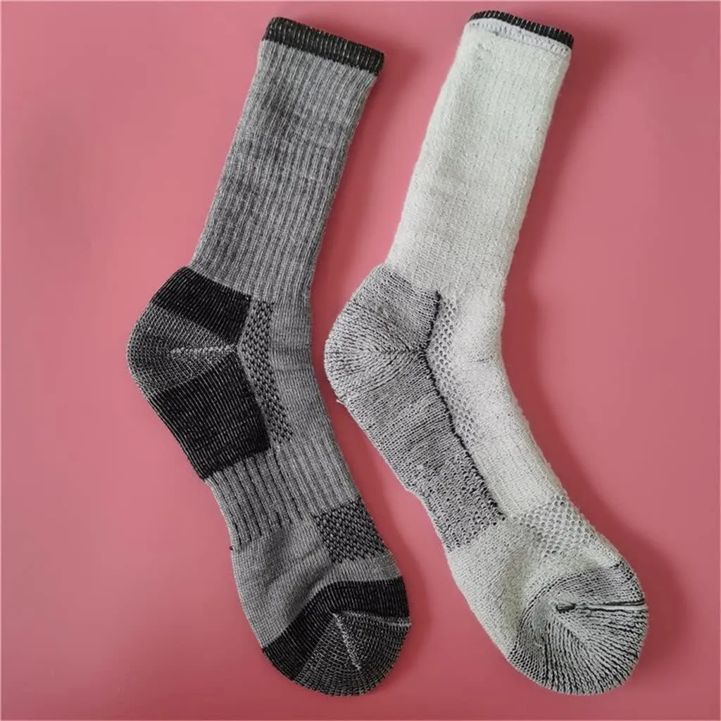 CSCDD 3 Pairs Mens Wool Socks Hiking Crew Work Socks Thermal Warmest