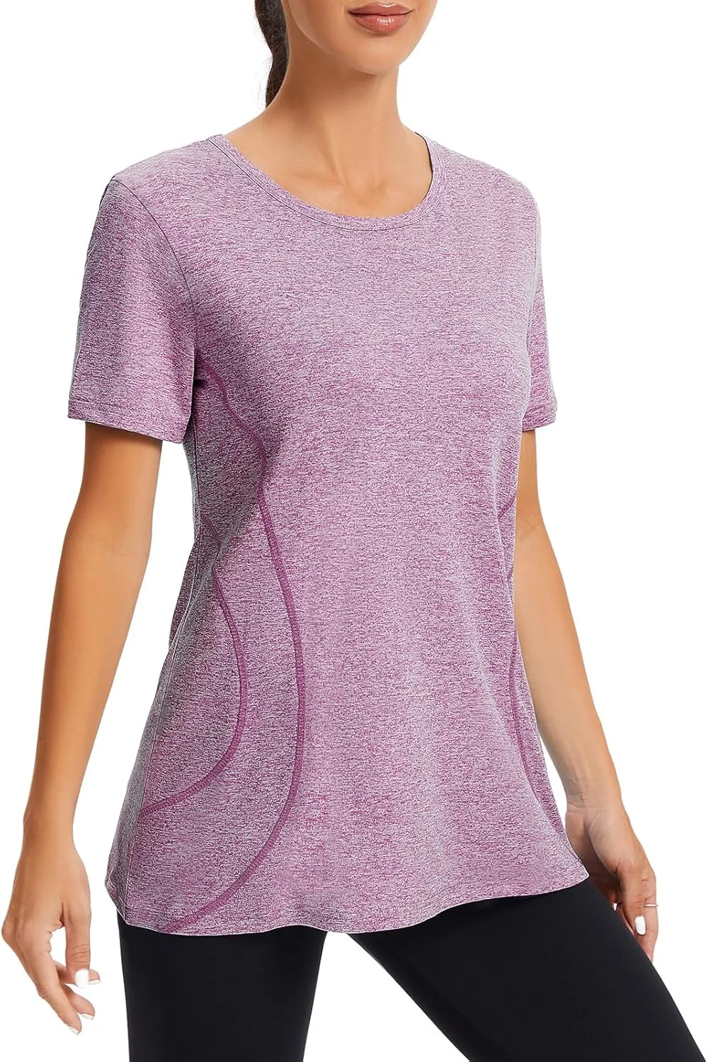 Cucuchy Womens Yoga Tops Flowy Fitness Workout Shirts Short Sleeve Activewear