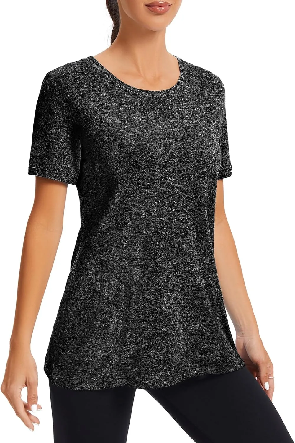 Cucuchy Womens Yoga Tops Flowy Fitness Workout Shirts Short Sleeve Activewear