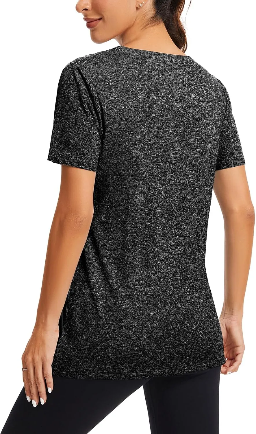 Cucuchy Womens Yoga Tops Flowy Fitness Workout Shirts Short Sleeve Activewear