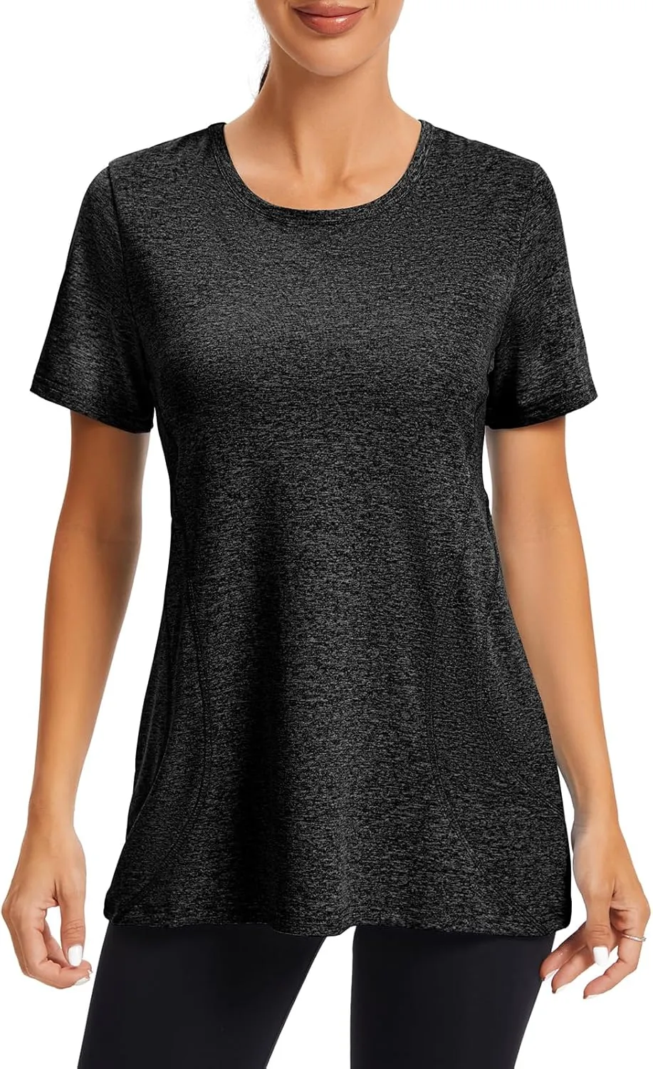 Cucuchy Womens Yoga Tops Flowy Fitness Workout Shirts Short Sleeve Activewear