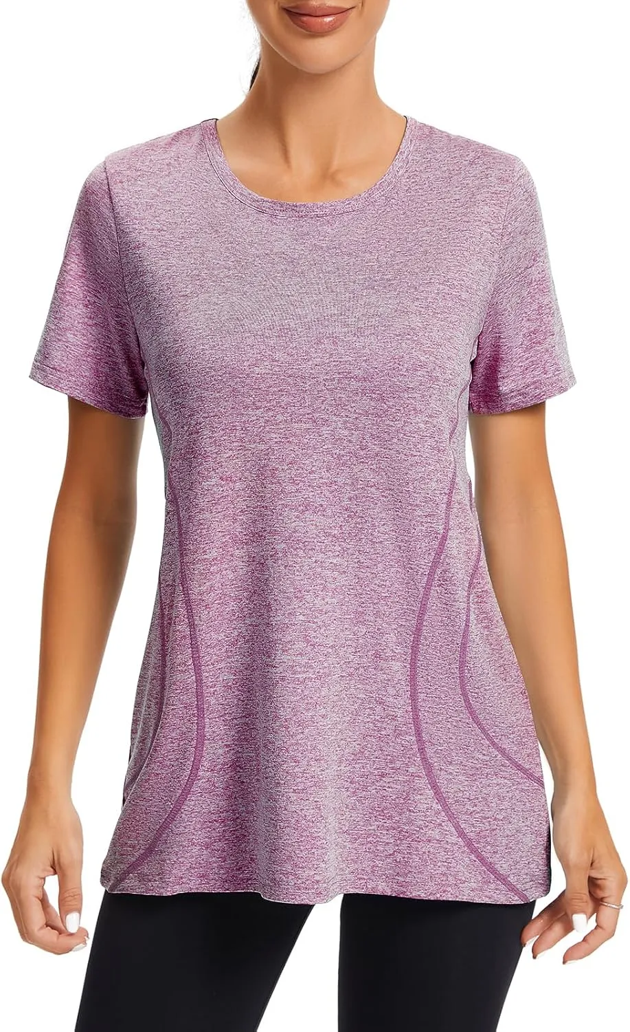 Cucuchy Womens Yoga Tops Flowy Fitness Workout Shirts Short Sleeve Activewear