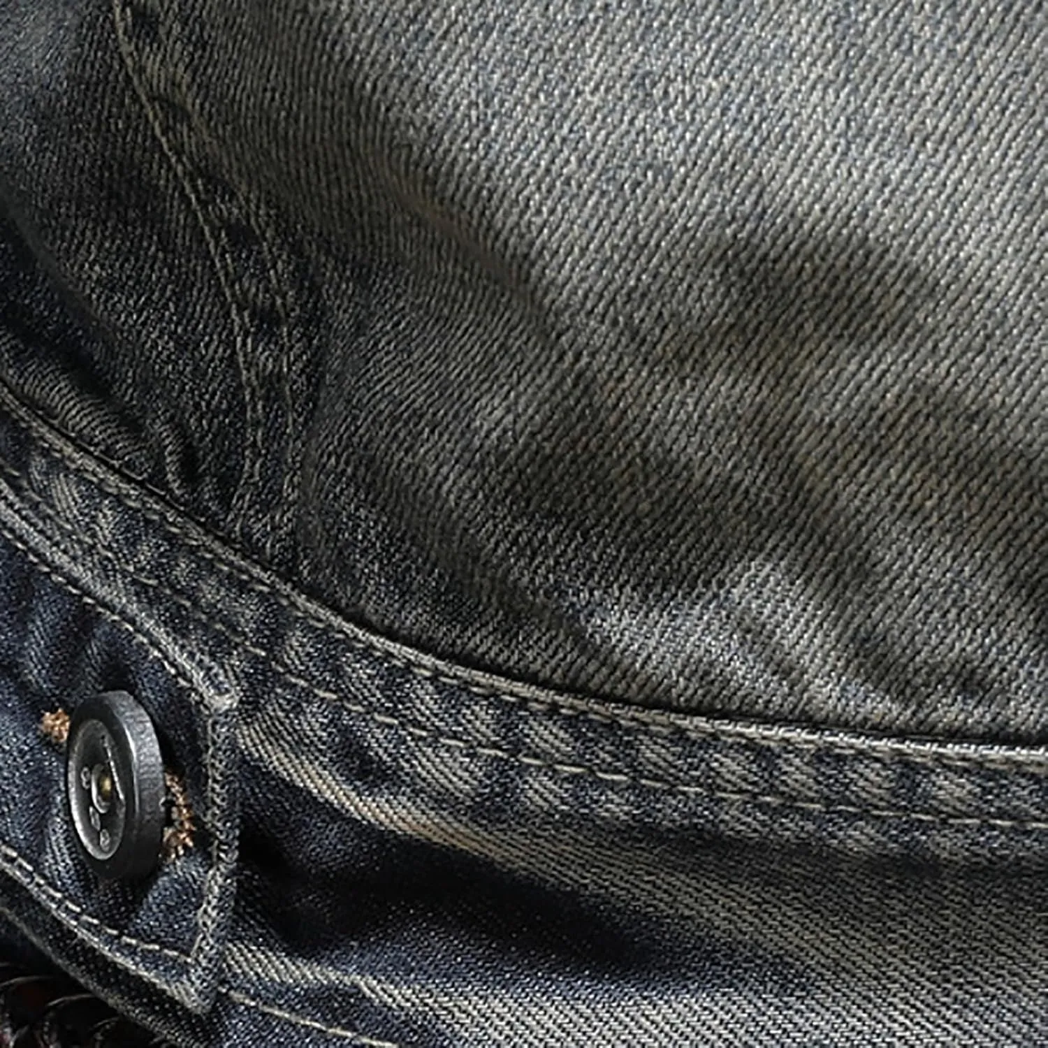 Denim Jacket Men Zip Up Distressed Jean Jacket Lapel Collar Motorcycle Trucker Coat with Pockets