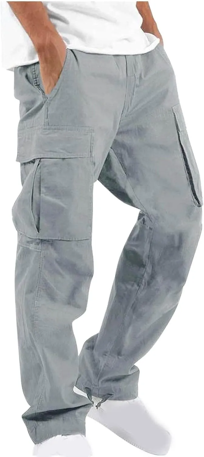 Dgoopd Cargo Pants for Men Big and Tall Ripstop Pants Outdoor Hiking Cargo Pants Lightweight Tactical Work Pants Joggers