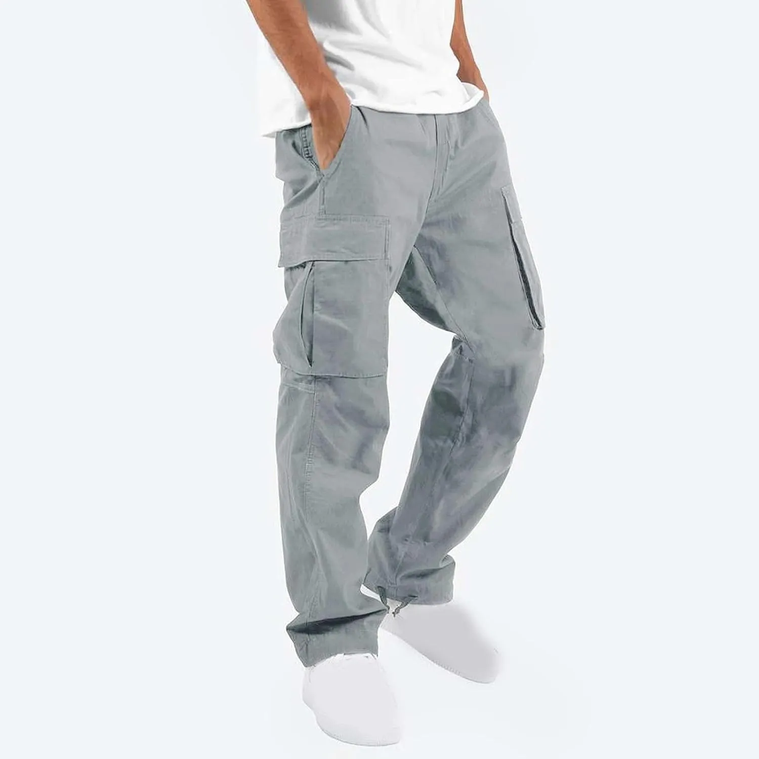 Dgoopd Cargo Pants for Men Big and Tall Ripstop Pants Outdoor Hiking Cargo Pants Lightweight Tactical Work Pants Joggers
