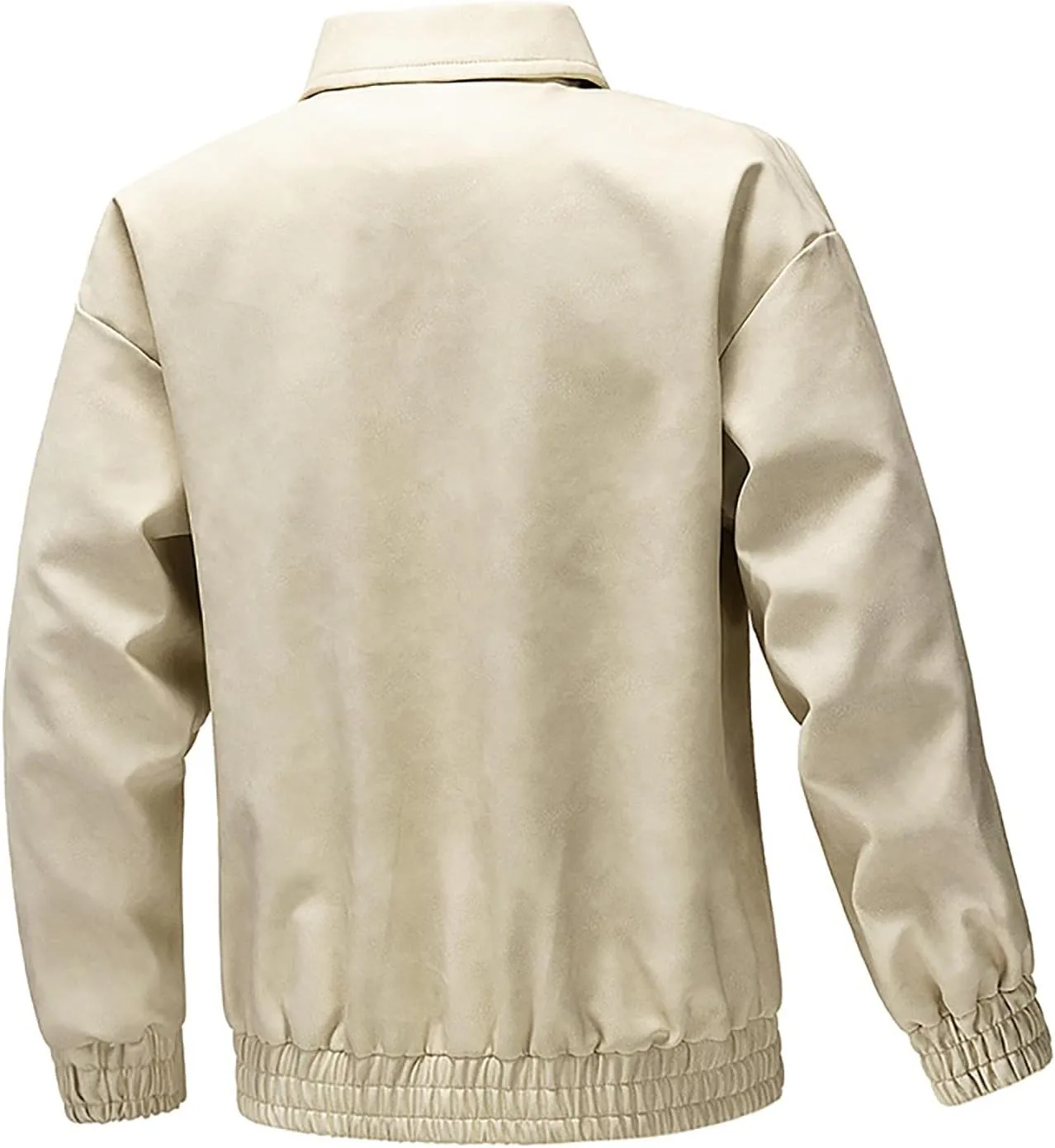 Dgoopd Leather Jacket for Men Zip up Moto Jacket Slim Fit Motorcycle Jacket Turn down Collar Jacket Casual Biker Jacket