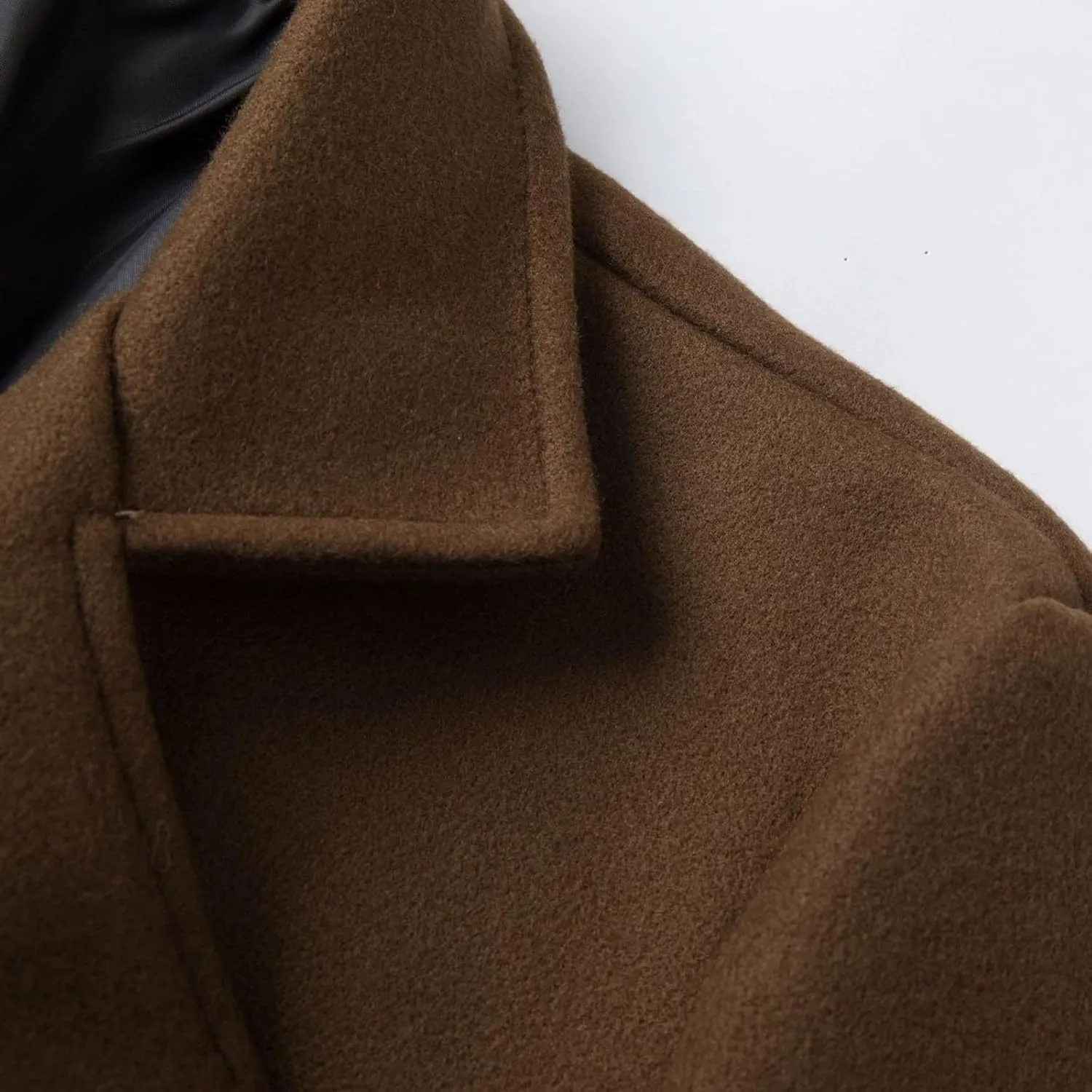 Dgoopd Mens Trench Coat Wool Blend Long Coat Double Breasted Coat Notch Lapel Jacket Fashion Peacoat Winter Overcoat