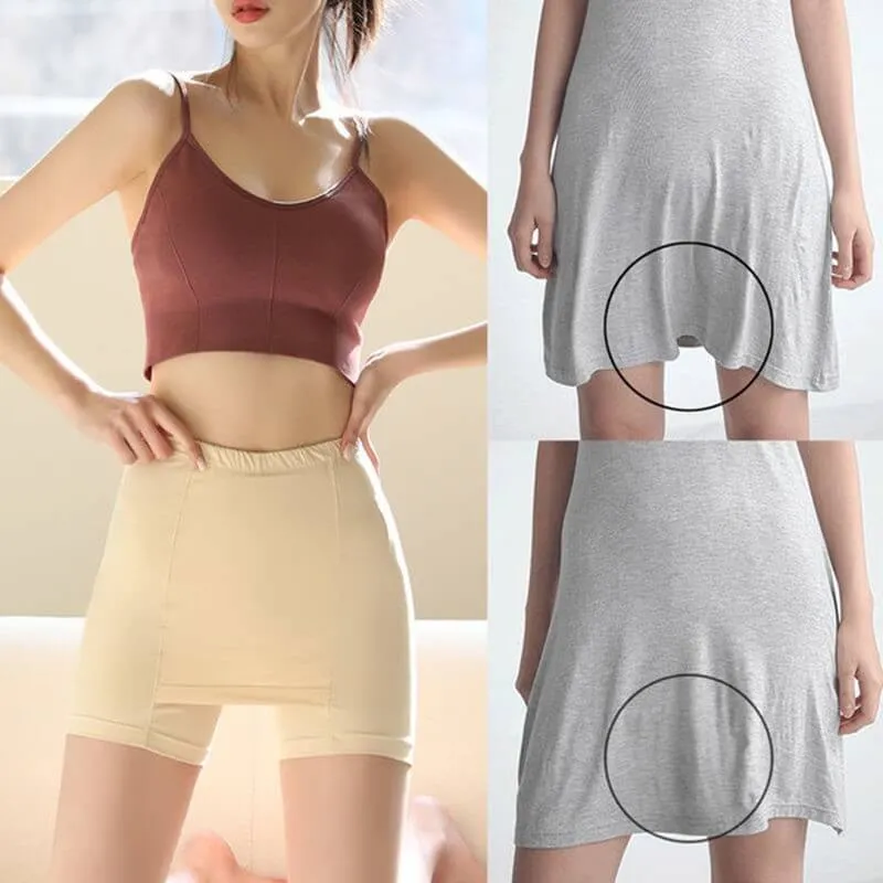 Double-layer Front CrotchIce Silk Safety Shorts