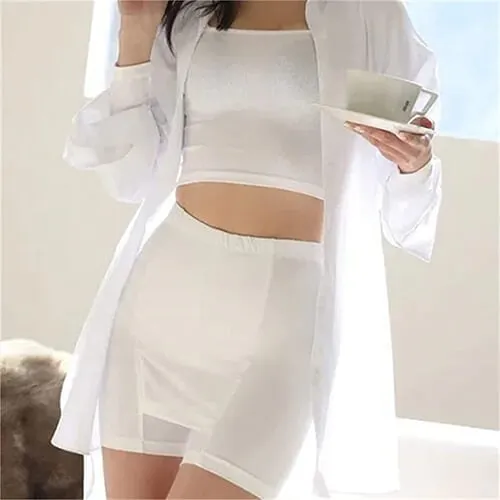 Double-layer Front CrotchIce Silk Safety Shorts