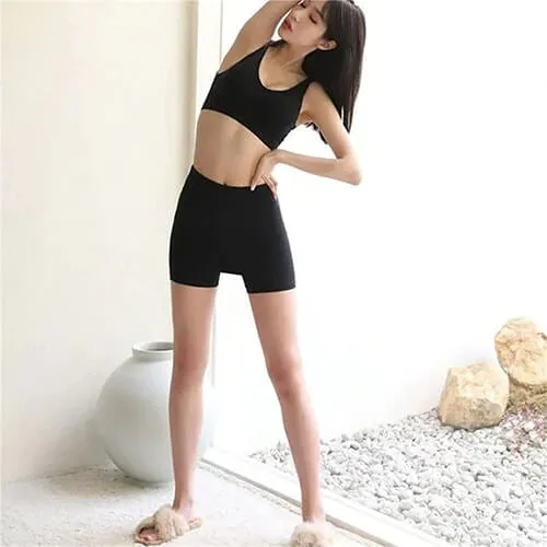 Double-layer Front CrotchIce Silk Safety Shorts