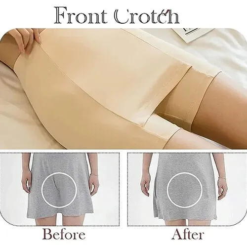 Double-layer Front CrotchIce Silk Safety Shorts