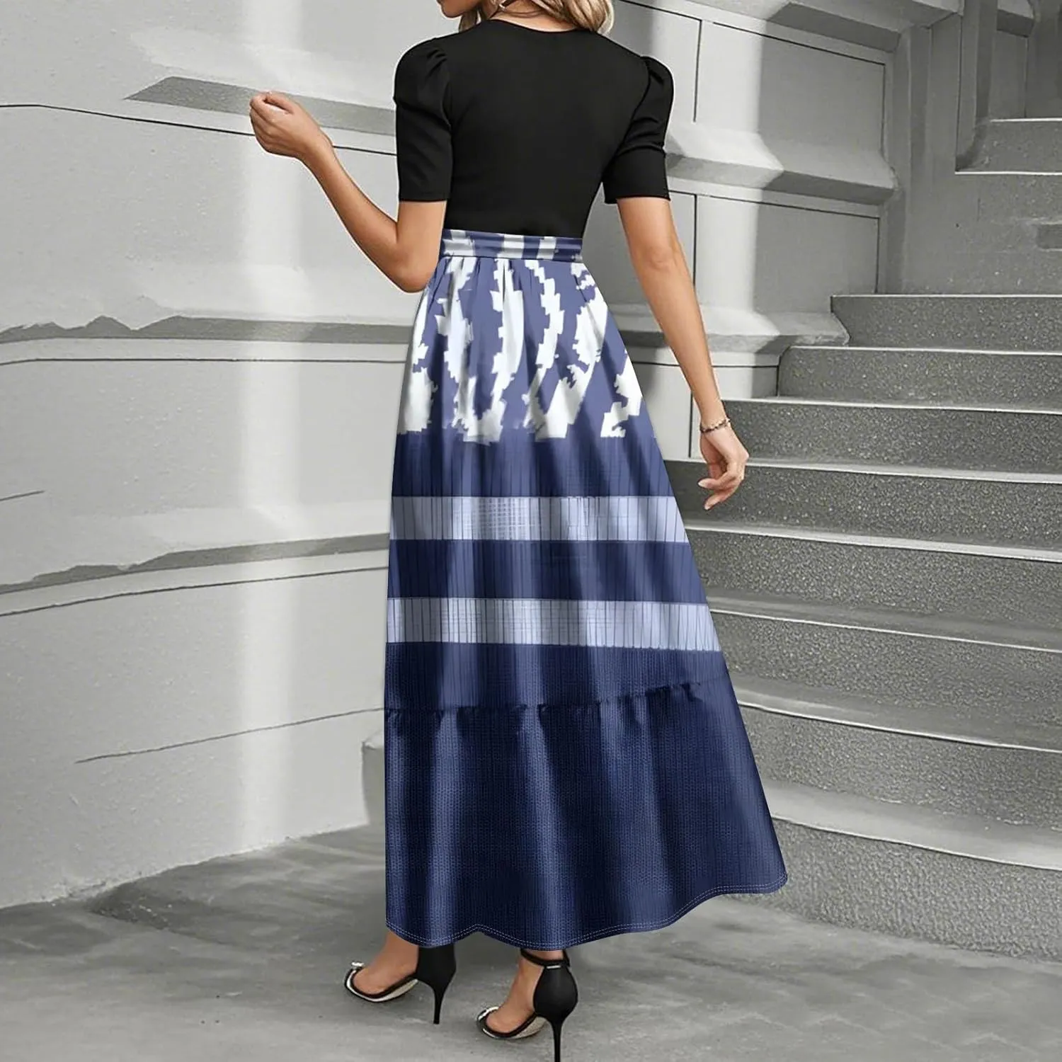 Dresses for Women 2025 Elegant Classy Summer Empire Waist Short Sleeve A Line Work Dress Wedding Guest Wrap Sundress