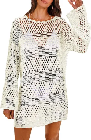 Dresses for Women Cover Up Summer Bathing Suit Coverup Dress Knit Beach Dress Beach Vacation Sundress 2025